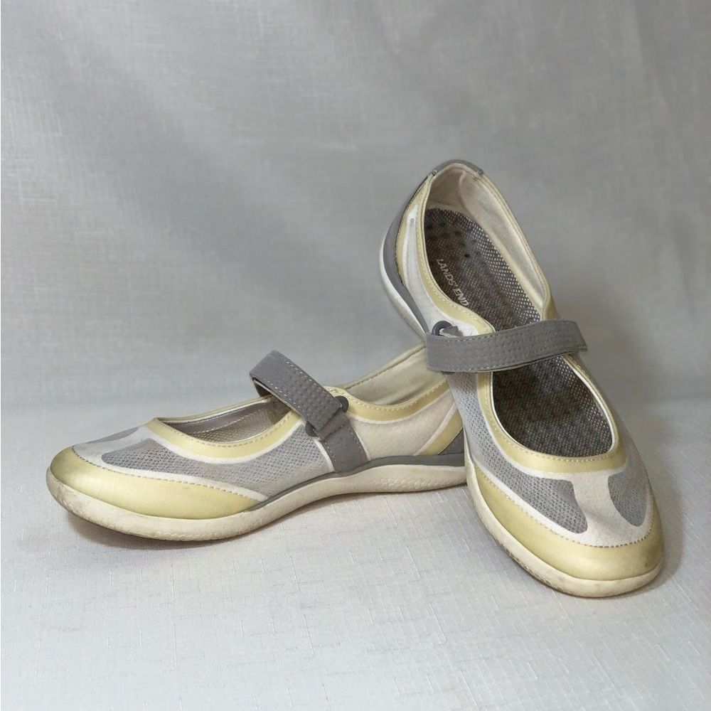 LAND'S END Shoes Womens 7 Mary Jane Flat Water Gray Comfort Lightweight Exercise
